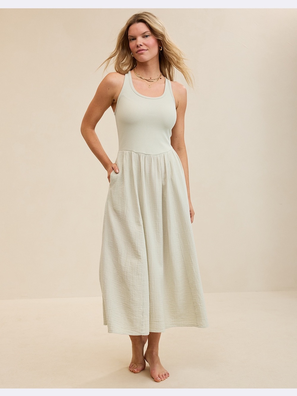 NWT Aerie Size Medium At The Barre Cross Back Dress